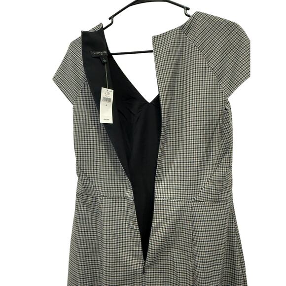 Banana Republic New Dress Gray Houndstooth Gray Size 4 NWT - Picture 4 of 6